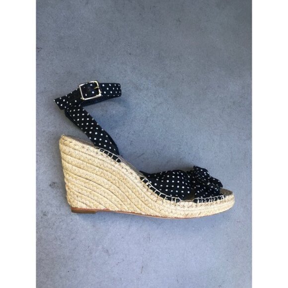 NEW LOEFLER Randal Tessa Espadrille Wedge Polka Dot Sandals size 8.5 - Picture 8 of 10